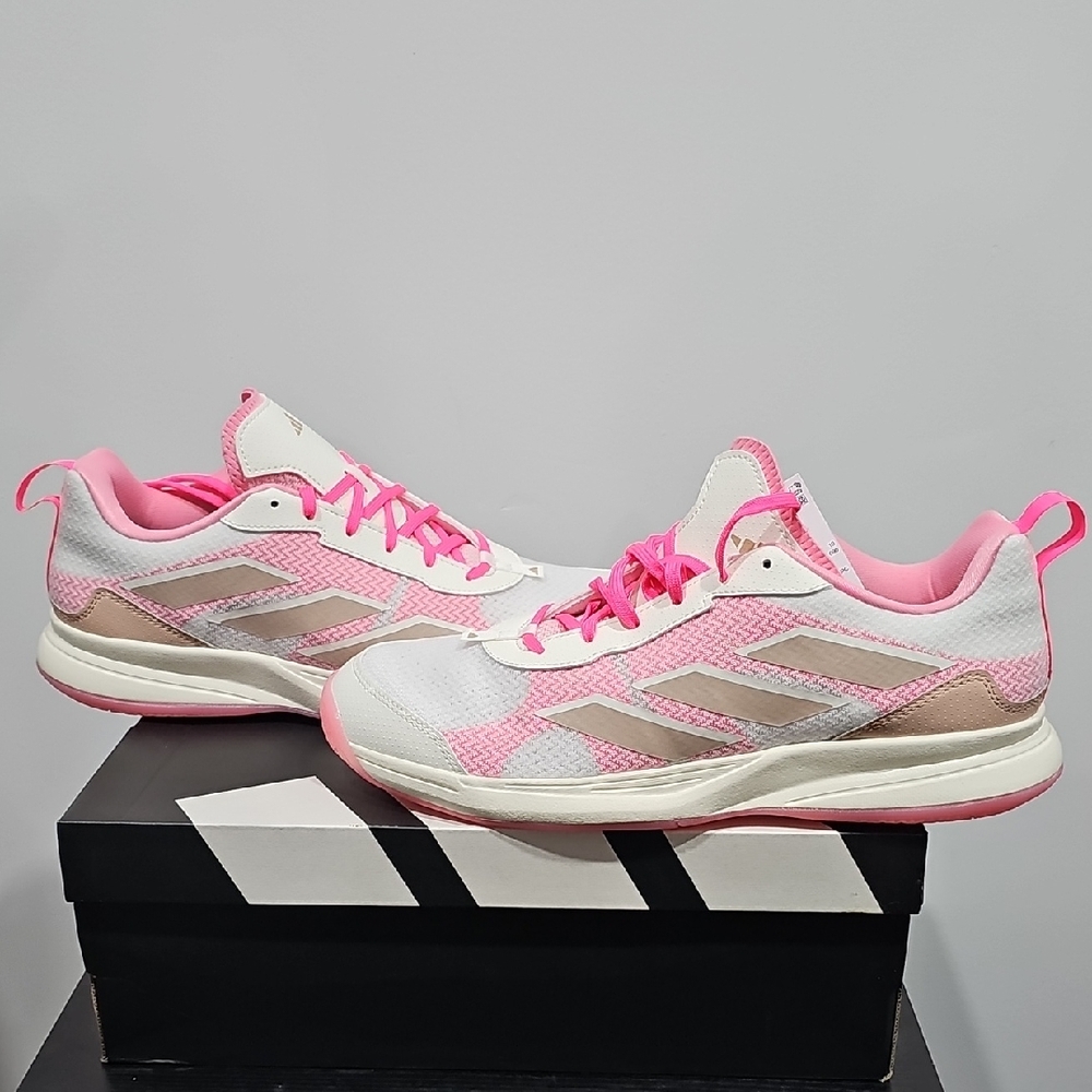adidas Women's Pink and White Athletic Shoes